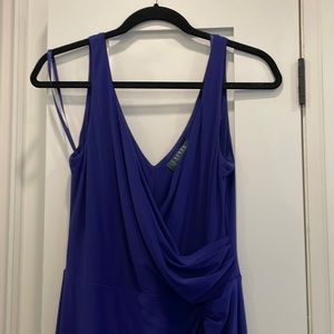 Fully lined evening gown, indigo colour,